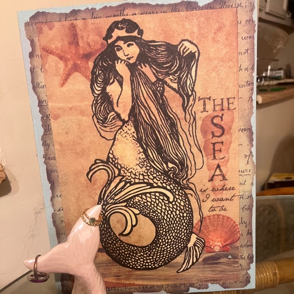 Mermaid, print, and two jewelry holders - Picture 3 of 5